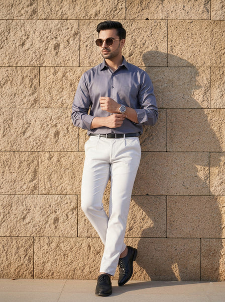 JADE PREMIUM GIZA COTTON SATIN SMART CASUAL REGULAR FIT SHIRT