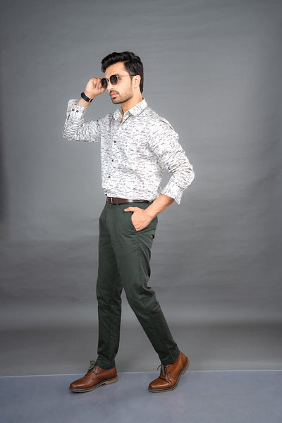 RENE PREMIUM COTTON PRINTED TWILL WEAVE CASUAL REGULAR FIT SHIRT