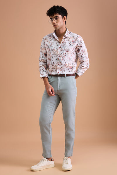 BLYDE MENS PREMIUM COTTON PEACH CASUAL SLIM FIT SHIRT